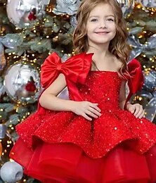 economico -Bambino Da ragazza Vestito da festa Tinta unica Senza maniche Prestazioni Retato Da principessa Dolce Retato Fino a metà polpaccio Vestito tubino Abito in tulle Estate Primavera Autunno Bambini