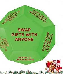 billige -julenisse bytte gave bytte terning, bytte terningspill, bytte terningspill, julefest gave bytte terningspill, 12 forskjellige sider, julegruppefestspill