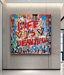 preiswerte -Pop-Art-Ölgemälde, handgefertigt, abstraktes Graffiti-Kunst-Ölgemälde, handgemaltes Street-Art-Ölgemälde, Liebesgemälde, Büro-Wandkunst, Dekoration für Schlafzimmer, Wohnzimmerdekoration, Heimgeschenk
