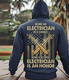 levne -Pánské Legrační Elektrikář Kapucky Mikina Svrchní oblečení Mikina s kapucí Tričkový Módní 3D tisk Párty Dovolená Streetwear Černá Vodní modrá Šňůrky Podzim Zima Návrhář