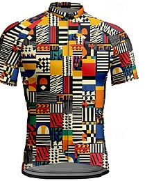 abordables -Homme Maillot Velo Cyclisme Manche Courte Cyclisme Tee-shirt Maillot avec 3 poches arrière VTT Vélo tout terrain Respirable Séchage rapide Conception anatomique Mèche Rouge vin Rouge Bleu Bloc de