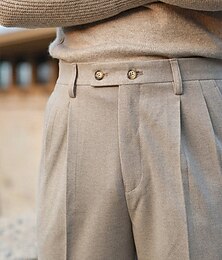 economico -Per uomo pantaloni della tuta Pantaloni di lana Pantaloni Pantaloni con pieghe Pantaloni da completo Tasche Liscio Comfort Morbido Lunghezza intera Feste Attività commerciale Giornaliero Elegante Di