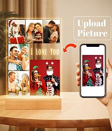 お買い得  -パーソナライズされたライトアップフォトランプ、バレンタイン記念日のギフト、夜間ライト付きのカスタムフォトフレーム、バレンタインデーのカップルや彼と彼女のためのユニークな誕生日ギフト