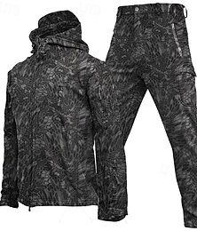 abordables -Hombre Chaqueta para senderismo Chaqueta con pantalones para senderismo Al aire libre camuflaje Resistente al Viento Cremallera delantera Chaqueta ligera Trajes de Yoga Cremallera completa Camping