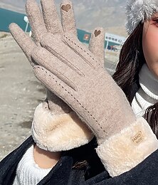 preiswerte -Damen-Winter-Touchscreen-Handschuhe mit Fleecefutter und Herzdetail – warm und stylisch für kaltes Wetter im Freien, perfekte Geschenkidee