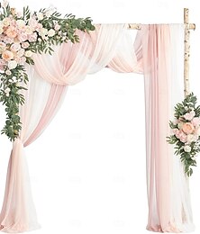 abordables -Kit de flores para arco de boda con tela drapeada (paquete de 5), 2 arreglos florales artificiales y 3 cortinas para decoraciones de arco, cenador para ceremonia de boda, telón de fondo de recepción y