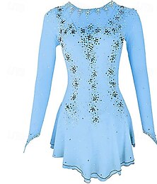 halpa -Taitoluistelupuku Naisten Tyttöjen Luistimet Hameet Valkoinen Punainen Sininen Tilkkutäkki Epäsymmetrinen helma Spandex Erittäin elastinen Kouluts Kilpailu Luisteluasu Klassinen Kristalli / Strassi