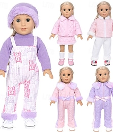 levne -Oblečení a doplňky pro 18palcové panenky zimní oblečení pro panenky kabátové kalhoty pro 18palcové panenky dárky pro dívky (bez panenky)