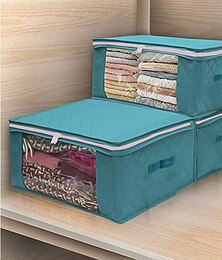 billiga -ovävd dammtät väska hopfällbar förvaring quiltväska garderob kläder finish box förvaringsväska 49x36x21cm