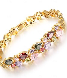 abordables -Bracelet en cristal Le style rétro Cœur Rétro Vintage Bracelet Bijoux Doré pour Mariage Soirée Plein Air Cadeau