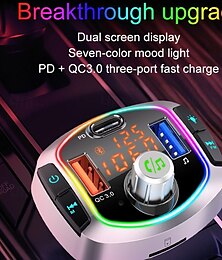 economico -pd18 trasmettitore fm lettore mp3 per auto adattatore bluetooth vivavoce usb doppio