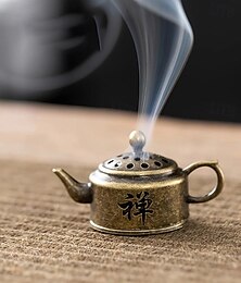 お買い得  -ヴィンテージ メタル サンダルウッド 香炉 - 家庭用フレグランス用の充電不要の装飾ティーポット デザイン &休日の装飾