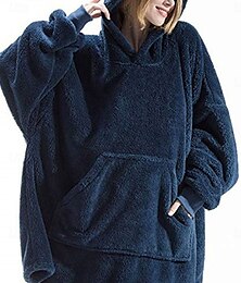 economico -felpa con cappuccio da donna casual sherpa semplice street abbigliamento quotidiano felpa con cappuccio manica lunga vino blu marrone autunno inverno