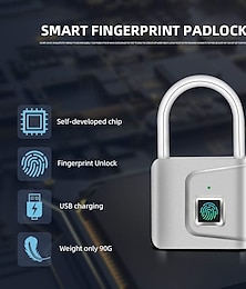 abordables -Serrure de porte de sécurité intelligente sans clé, cadenas à empreintes digitales rechargeable par USB pour casier, sport, école, alliage de zinc, métal