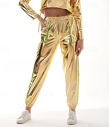 levne -80. léta Hip Hop Lesklá metalíza Kalhoty Běžecké kalhoty Barevné bloky Maškarní kostým Dámské Karnevalový kostým Karneval Mardi Gras Výkon Párty Pride Parade Dospělé Kalhoty