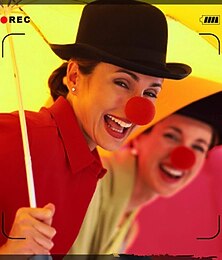 abordables -Joker Clown Halloween Nez de clown du cirque rouge en vrac Déguisement drôle Adulte Homme Femmes Halloween Carnaval Performance Soirée Déguisements d'Halloween faciles Se déguiser