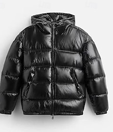 preiswerte -Herren Wintermantel puffer jacket Gefütterte Jacke Tasche Polyester Freizeitskleidung Verabredung Urlaub Standard Modisch Brautkleider schlicht Komfortabel warm Herbst Winter Solide / einfarbig