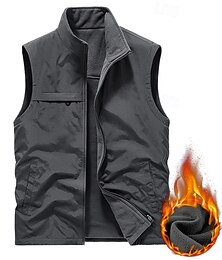 halpa -Miesten Vaellusliivi Fleece-liivi, vaellus Hihaton Liivi Ulko- Pidä lämpimänä Fleece-vuori Mukava Talvi Useita taskuja Polyesteri Musta Armeijan vihreä Khaki Metsästys Kalastus Kiipeily