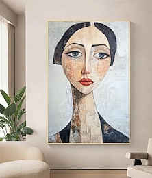 abordables -Peinture à l'huile sur toile abstraite peinte à la main de Pablo Picasso pour femmes, peinture à l'huile faite à la main pour salon, chambre à coucher, décoration murale, belle fille