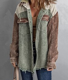 abordables -Mujer Chaqueta casual Chaqueta de mezclilla Exterior Calle Ropa Cotidiana Otoño Invierno Regular Abrigo Ajuste regular Mantiene abrigado Transpirable Elegante Casual Chaquetas Manga Larga Plano Con