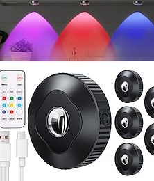 abordables -Lumières de palets RVB rechargeables avec télécommande Lumières de robinet à piles 1200 mAh Éclairage tactile à intensité variable sous l'armoire Lumières à pousser sans fil Lumière d'étagère USB à
