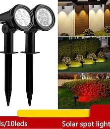 זול -זרקור נוף עמיד למים 7led/10led מופעל באמצעות שמש, פנס קיר חיצוני מתכוונן עבור אור נוף לקיר פטיו חיצוני