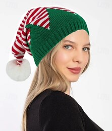 economico -Babbo Natale Elfo Cappello di Natale Cappello da Babbo Natale Per uomo Per donna Ragazzi Ragazze Innovativo Divertente A righe Lavorato a maglia Fantasia/motivo Natale Vigilia di Natale Cappello