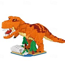 billige -jurassic dinosaur mikro byggeklosser, 2316 stk tyrannosaurus rex diy mini diamantblokker murstein leketøy dinosaur for gutter i alderen 8-12 9 10 11 12 13 14 15 16 tenåringer voksne