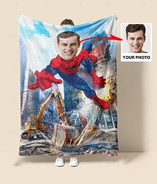 baratos -Manta de Super-Herói Personalizada Manta de Aranha com Foto Manta Personalizada para Meninos Presente do Dia dos Namorados Presente de Aniversário para Amante de Super-Herói