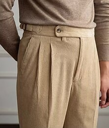economico -Per uomo pantaloni della tuta Pantaloni di velluto a coste Pantaloni Pantaloni con pieghe Pantaloni Gurka Tasche Liscio Comfort Morbido Lunghezza intera Feste Attività commerciale Giornaliero Di