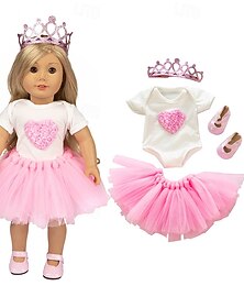 preiswerte -3-teiliges Geschenkset für amerikanische Puppenkleidung und Accessoires für 18-Zoll-Puppen, einschließlich Mantel und Kleid (ohne Puppe).