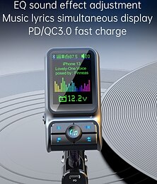 voordelige -slimme bluetooth autolader pd3.0 qc3.0 eq sound fm transmitter met aux kleurrijke display windows autokit bc85