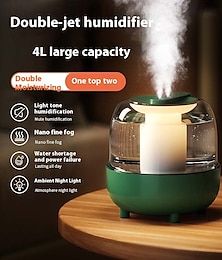 お買い得  -5000ml 空気加湿器 USB ダブルスプレーポート 濃霧アロマディフューザー エッセンシャルオイル 電動エアフレッシュナー 家庭用 寝室 オフィス用