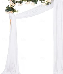 abordables -Tela para drapear con arco de boda, tela de gasa para arco de boda de otoño, cortinas transparentes colgantes para decoración del hogar, fiesta al aire libre, telón de fondo para ceremonia de boda