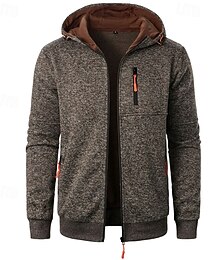 abordables -Homme Gilet Cardigan Pull court Pull Zippé Pull en tricot A côtes Tricoter Normal Poche Couleur unie Capuche Mode Classique Vacances Usage quotidien Vêtement Tenue Automne hiver Vert Armée Rouge vin