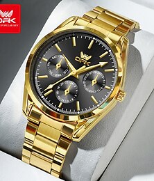 abordables -Reloj de Cuarzo para Hombre Reloj de Pulsera Casual de Moda para Exterior Luminiscente Reloj de Acero Impermeable