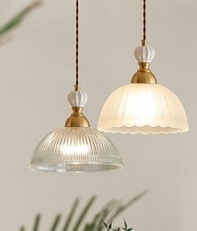 economico -lampada a sospensione moderna di metà secolo con paralume a forma di ciotola in vetro semplice, 85-265 V