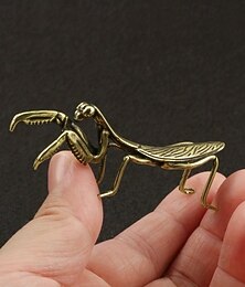 halpa -messinkinen metallinen mantis-patsas - taidokkaasti suunniteltu perinteinen hyönteishahmo pöydän koristeluun - hassu teelemmikkikumppani, tyylikäs huoneen sisustus ja ainutlaatuinen kodin sisustus