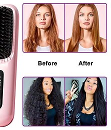economico -piastre per capelli senza fili spazzola ad aria calda pettine caldo negativo piastra per capelli riscaldamento rapido 20s ceramica &design anti-scottatura