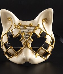 preiswerte -Katze Harlekin Halloween Venezianische Maske Gnaga Karnevalsmaske Halbgesicht Kinder Jungen Mädchen Halloween Karneval Party Maskerade Karneval von Venedig Einfache Halloween-Kostüme Verkleiden