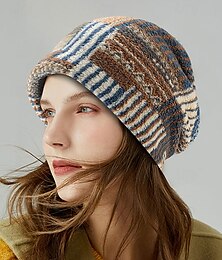 abordables -Gorro de invierno para hombre y mujer: gorro de punto holgado con forro polar cálido, elegante gorro para exteriores para climas fríos