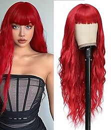 olcso -paróka frufruval göndör paróka nőknek hosszú hullámos paróka szintetikus színes paróka parti cosplay napi használatra