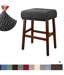 abordables -Housse de chaise de salle à manger à dossier haut extensible Housse de tabouret Housse élastique et durable parfaite pour protéger et rafraîchir votre tabouret Ajoute confort et style à la décoration de la cuisine, du bar ou de la salle à manger