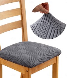رخيصةأون -أغطية مقاعد كراسي الطعام المصنوعة من قماش الجاكار المرن، قابلة للإزالة والغسل، مثالية لحماية وسائد كراسي الطعام المنجدة، تضيف الراحة والأناقة إلى ديكور غرفة الطعام الخاصة بك