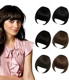 abordables -frange à clipser, extensions de cheveux synthétiques, frange frontale, frange française avec branches, postiche pour femmes, frange courbée