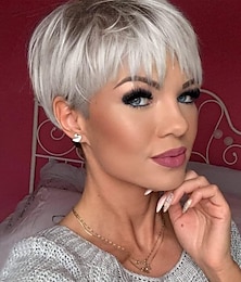 cheap -Pixie Cut Wig Short Wigs For Black Women Short Curly Wig for Black Women Short Cut Wigs Halloween Wig With Bangs Heat Resistant Wig