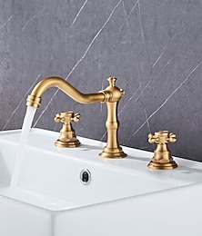 economico -contiene rubinetto per bagno in ottone con interruttore caldo e freddo finitura spazzolata rame antico due maniglie rubinetto per lavabo da bagno diffuso