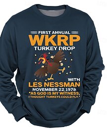 abordables -Sweat-shirt à manches longues pour homme WKRP Turkey Drop - Citation d'Les Nessman "Comme Dieu est mon témoin" T-shirt drôle de fan de série télé