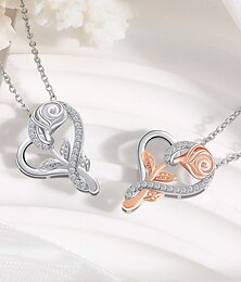 abordables -collier en cuivre mode femme mignon classique coeur joli collier en forme de coeur pour cadeau d'anniversaire de la Saint-Valentin