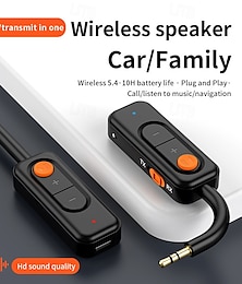 economico -trasmettitore ricevitore audio bluetooth 5.4 adattatore wireless stereo aux da 3,5 mm con microfono per auto, aereo, tv, pc, cuffie